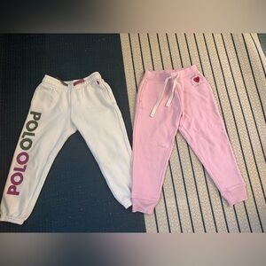 Polo by Ralph Lauren Pink and White Kids Joggers size 4